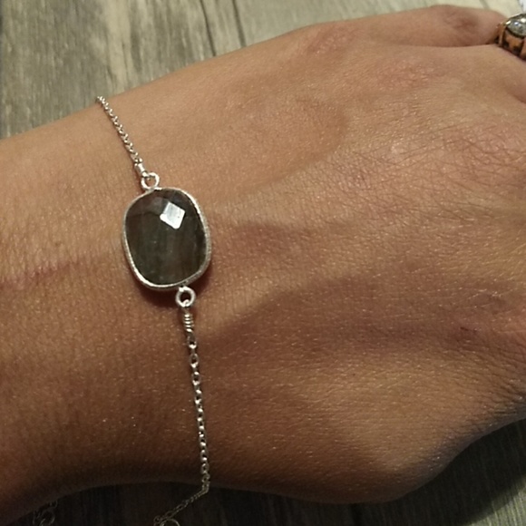 Delicate labradorite bracelet sterling silver - Picture 3 of 3